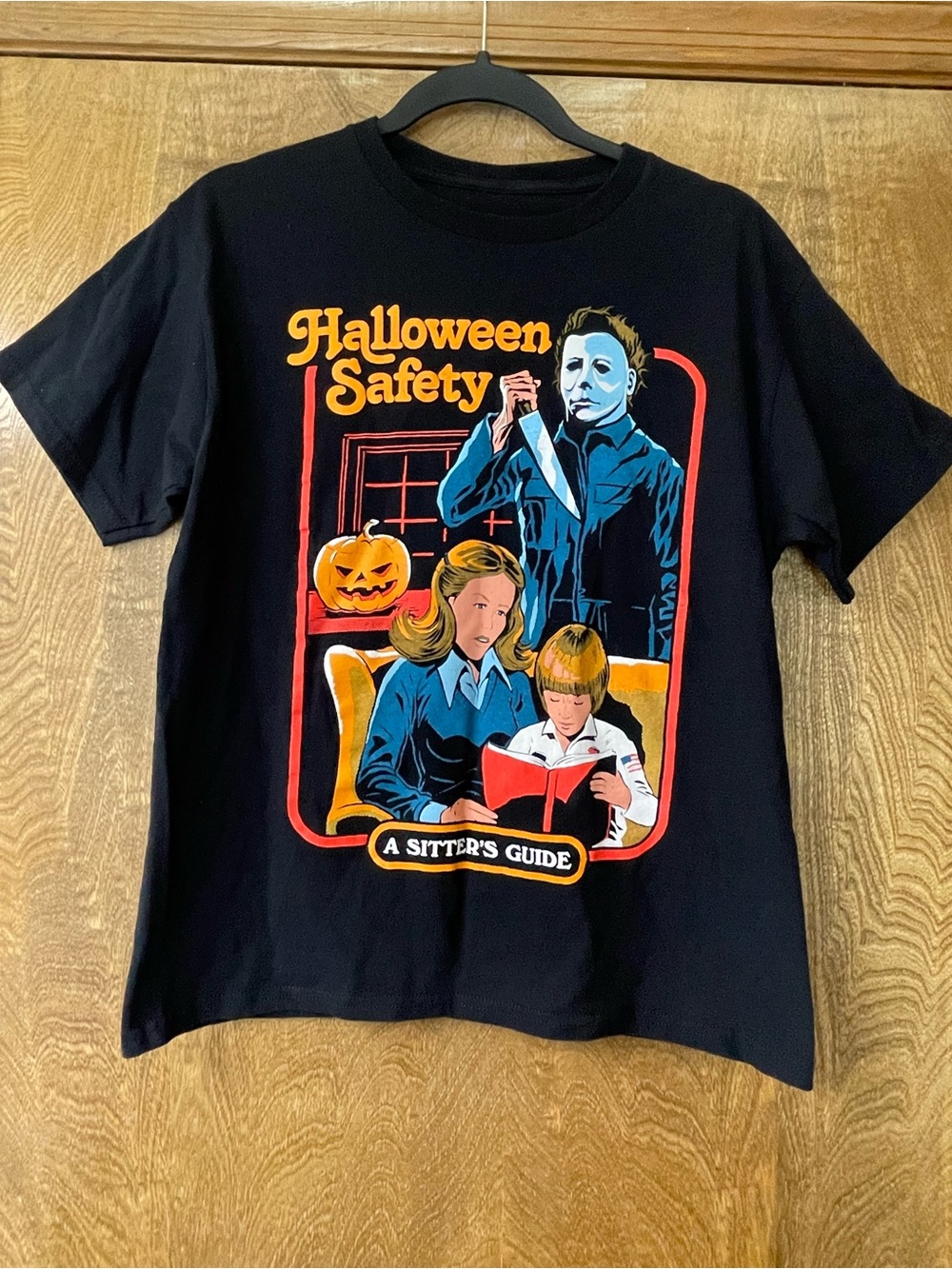 Halloween Michael Myers Safety Guide Graphic Tee Black Horror Shirt XS